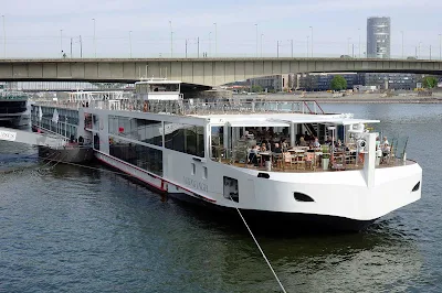 The river cruise ship Viking Ingvi in Cologne, Germany.
