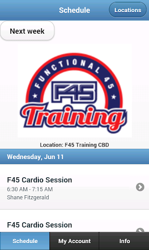 F45 Sydney CBD Class Check in