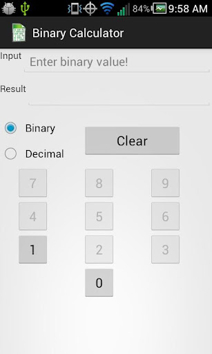 Ad-Free Binary Calculator