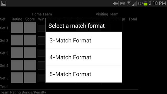 Android application USAPL Match Calculator screenshot