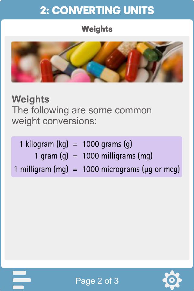 Mastering Drug Calculations Screen 3