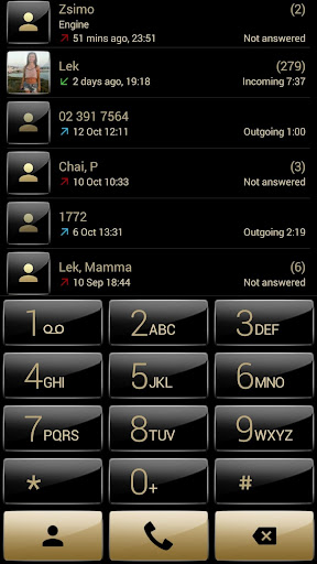 Dialer theme G Black Gold