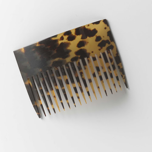 Haarkam van schildpad met onversierde rechthoekige gladde rug ...