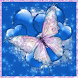 Butterfly and Blue Hearts LWP