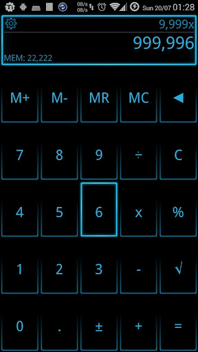 【免費個人化App】SCalc Neon Blue theme-APP點子