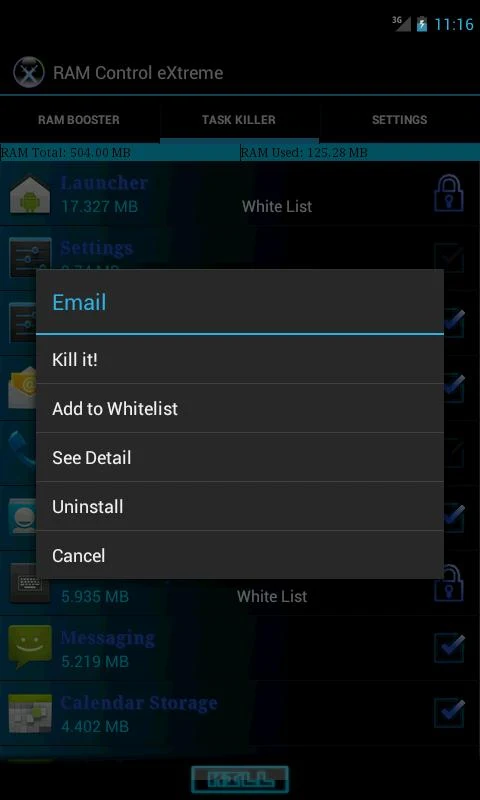 RAM Control eXtreme Pro - screenshot