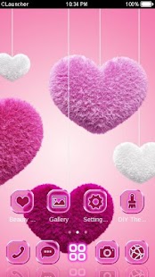 Fluffy Heart Pink Love Theme Screenshots 3