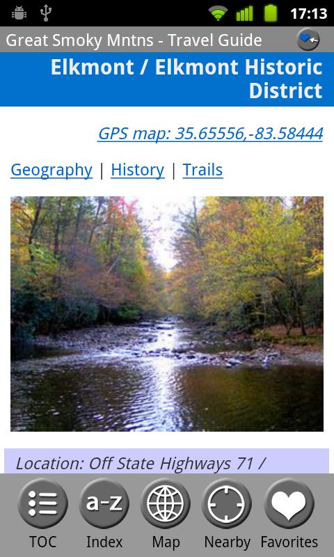 Great Smoky Mountains Guide Screen 3