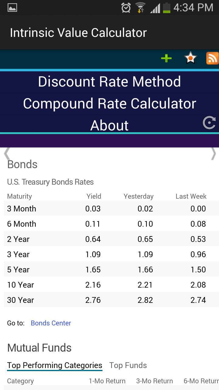 Android application Intrinsic Value Calculator screenshort