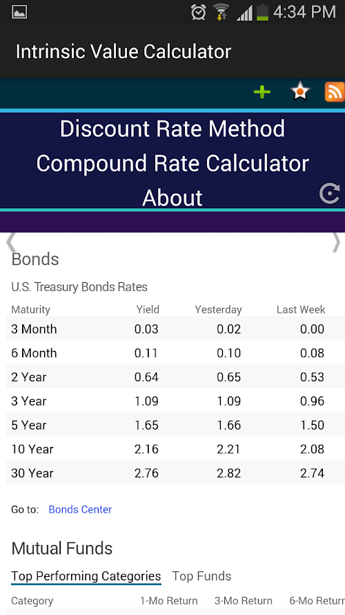 Android application Intrinsic Value Calculator screenshort