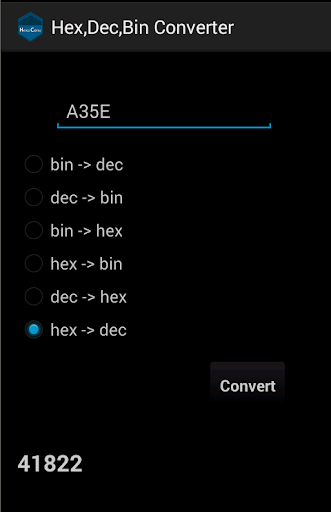 Hex Dec Bin Converter