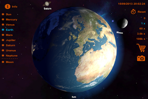 Android application Solar System 3D Deluxe screenshort