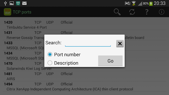 TCP Ports list Screenshots 1