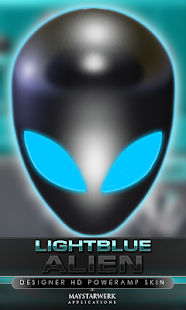 poweramp skin alien lightblue banner