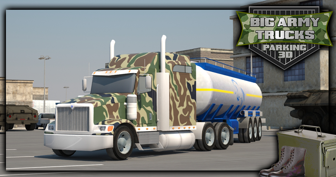 Big Army Trucks Parking 3D - screenshot
