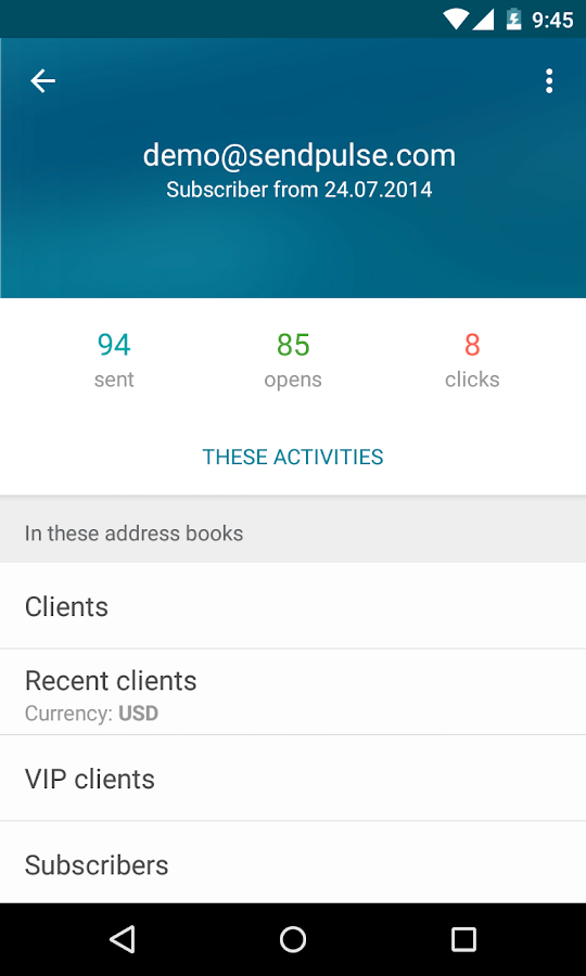   SendPulse – Capture d'écran 
