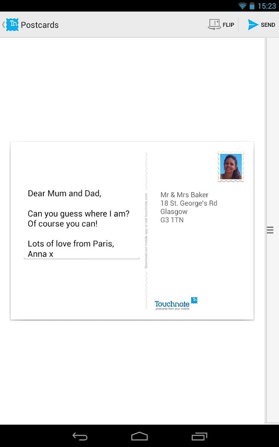 Touchnote Postcards screenshot