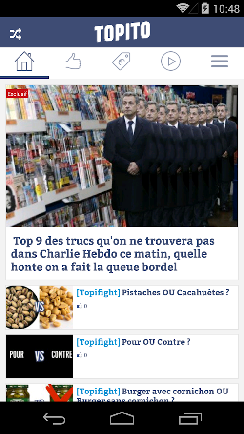 Android application Topito screenshort