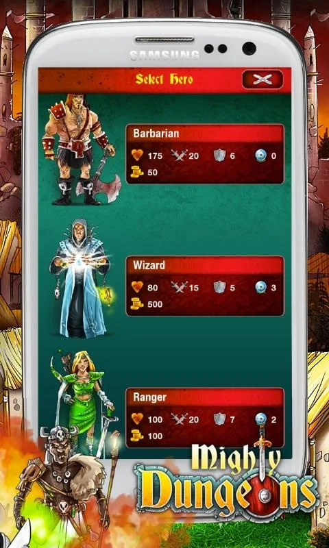    Poderoso tela Dungeons-  
