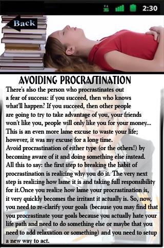 Avoiding Procrastination