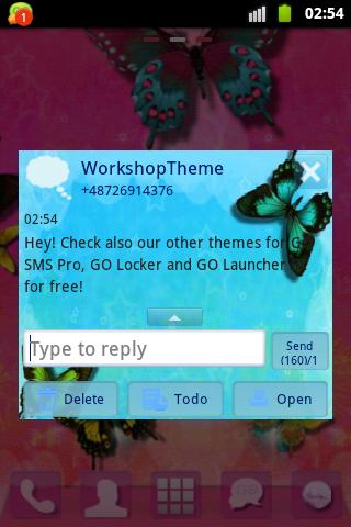 【免費個人化App】GO短信主題藍蝴蝶-APP點子