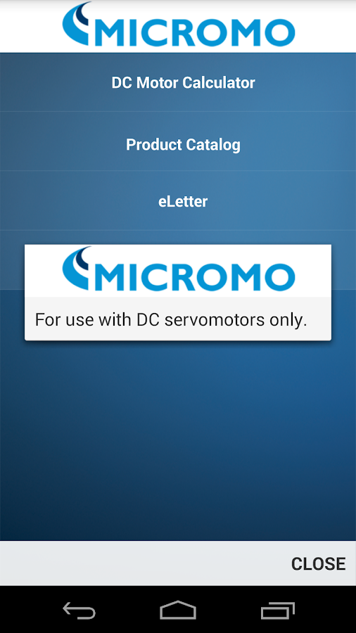    MICROMO "MOTION" Calculator- screenshot  