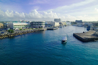 The harbor at Bridgetown, capital of Barbados.