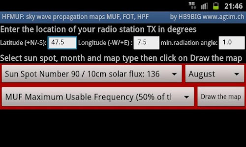 Android application MyHF_Map HAM Radio  MUF maps screenshort
