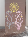Граффити Цветы и Солнце