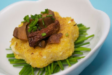 Mini Polenta Cakes {with Feta &amp;amp; Wild Mushroom Ragú}