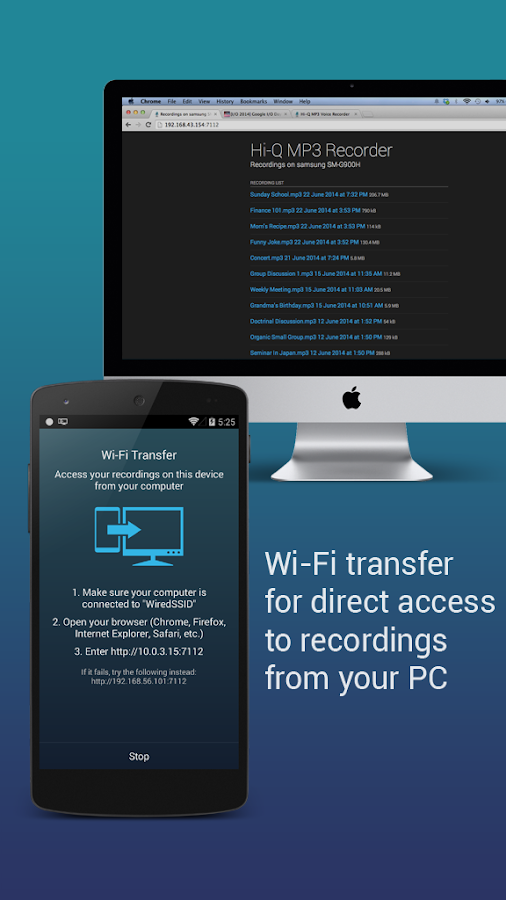 Hi-Q MP3 Voice Recorder (Pro) - screenshot