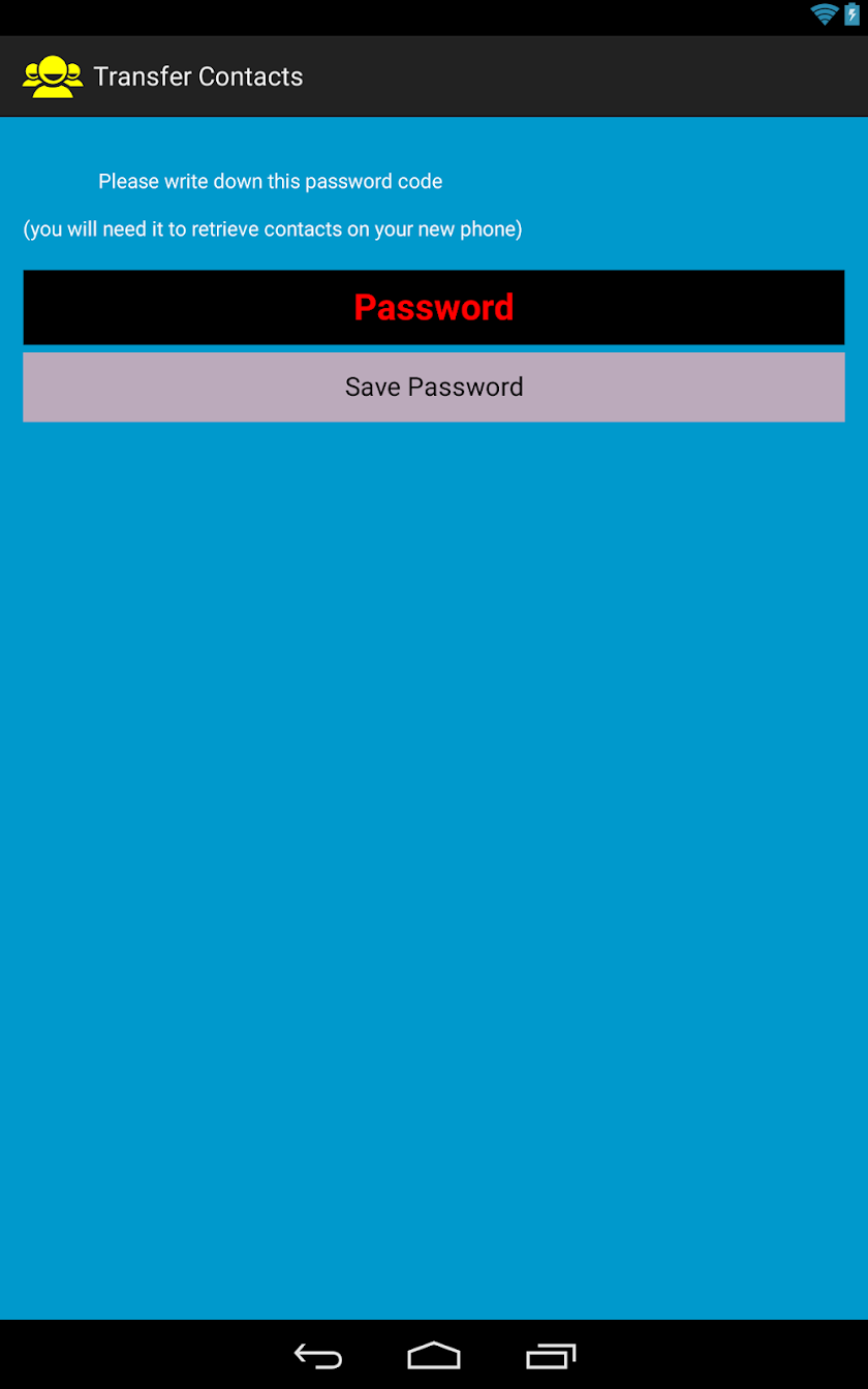 Transfer Contacts Screen 2
