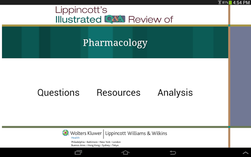 【免費教育App】Pharmacology Lippincott's Q&A-APP點子