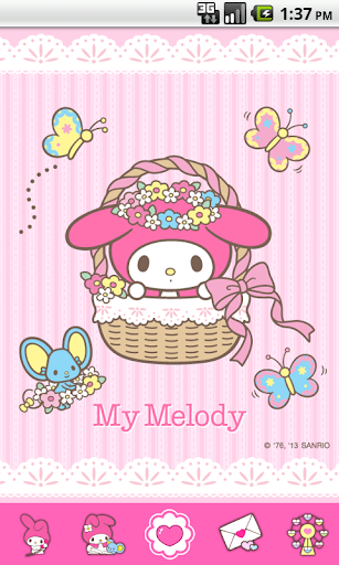 My Melody Crown Flowers Theme