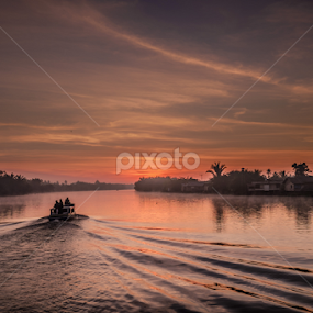 Martapura River, South Borneo by Richard Liong - Transportation Boats