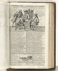 Spotprent op het Franse verlies in de slag bij Oudenaarde, 1708