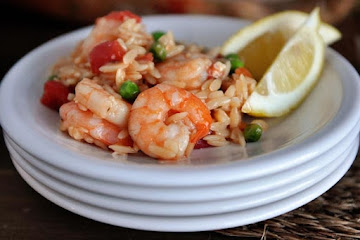 Baked Shrimp and Orzo with Feta Cheese