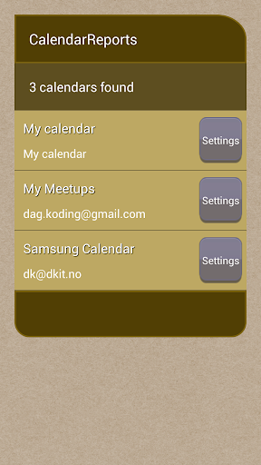 Calendar Reports