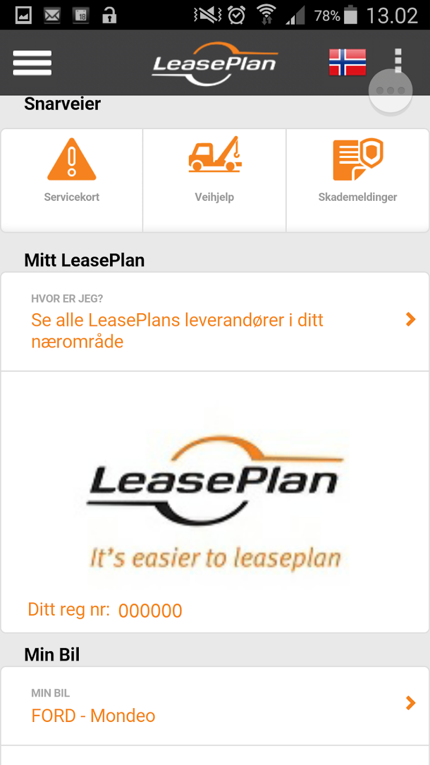 LeasePlan Norge Screen 2