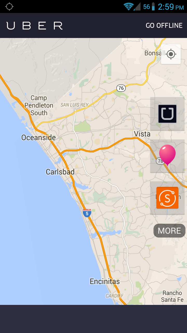 Driver Bar (Uber Lyft Sidecar) Screen 1