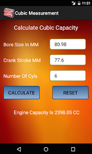 Calculate Cubic Capacity Screenshots 2