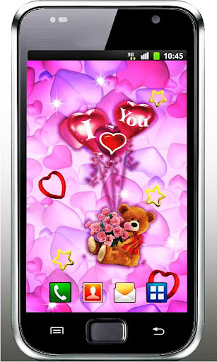Pink Love Bear live wallpaper