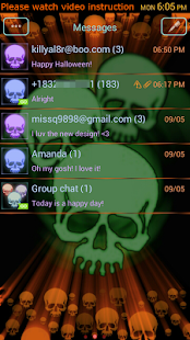 Glowing Neon Skulls Theme Screenshots 1