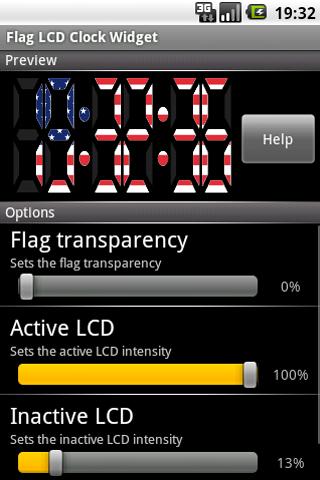 Flag LCD Clock Widget USA