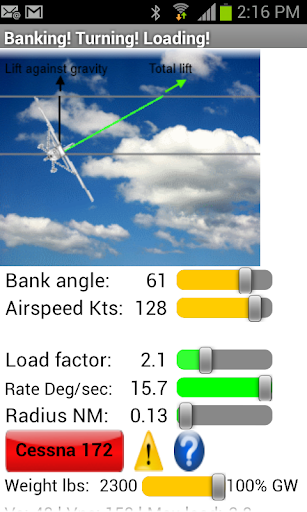 Airplane turning physics demo