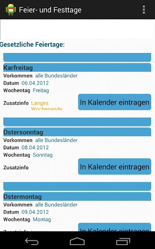 【免費生產應用App】Fest- und Feiertage-APP點子