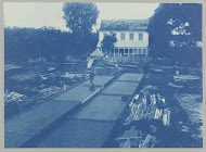 Plantagehuis van "Ma retraite", gezien uit de loods