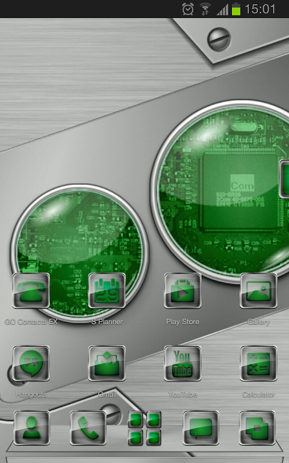 Next launcher theme TechGreen - screenshot