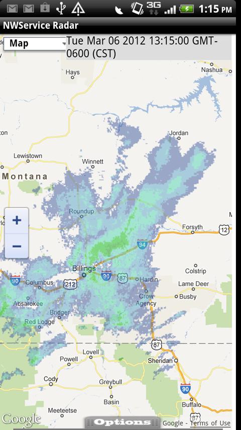 Android application NWService Radar and Weather screenshort
