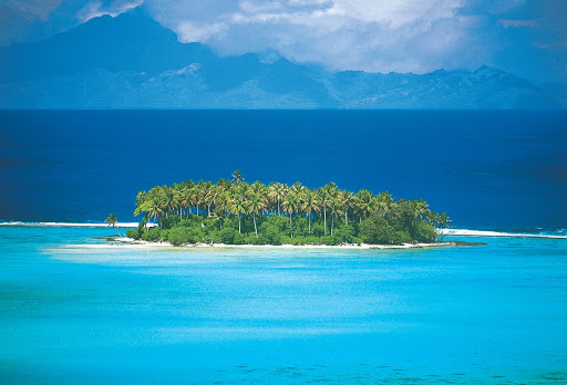 A view of the Raiatea Isle, known as "the sacred isle," in French Polynesia aboard the Paul Gauguin.